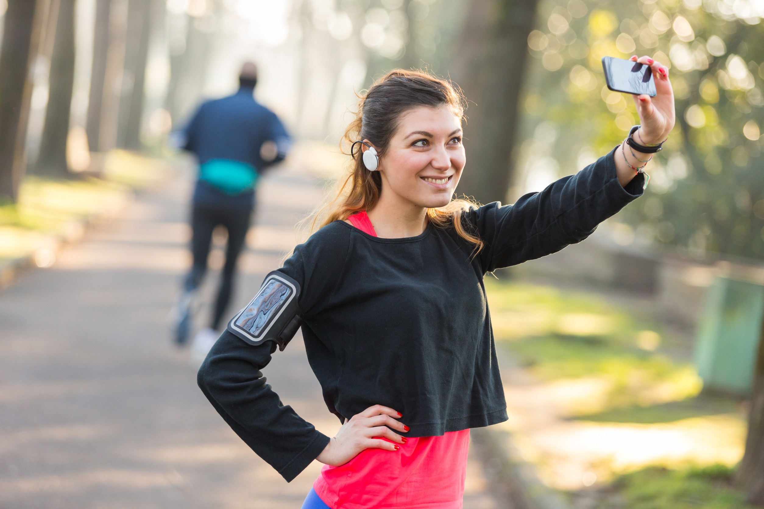 woman taking selfie