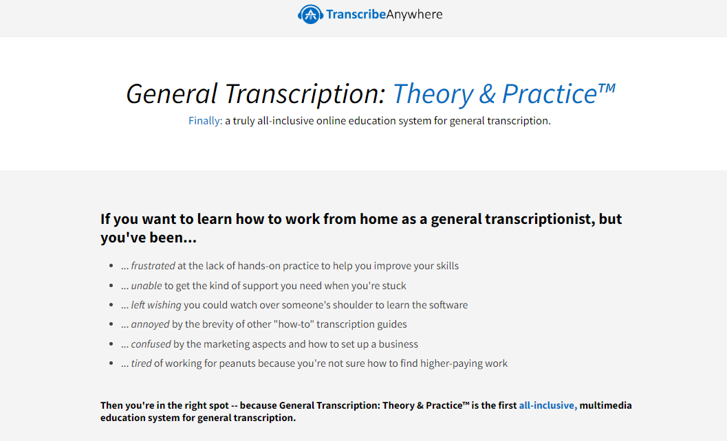 transcription practice course