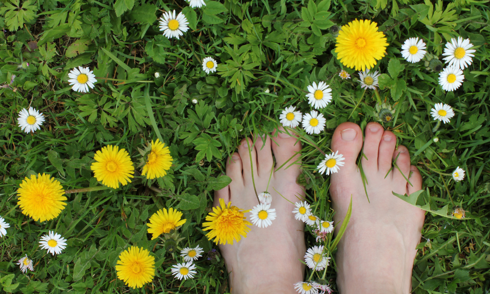 feet on grass