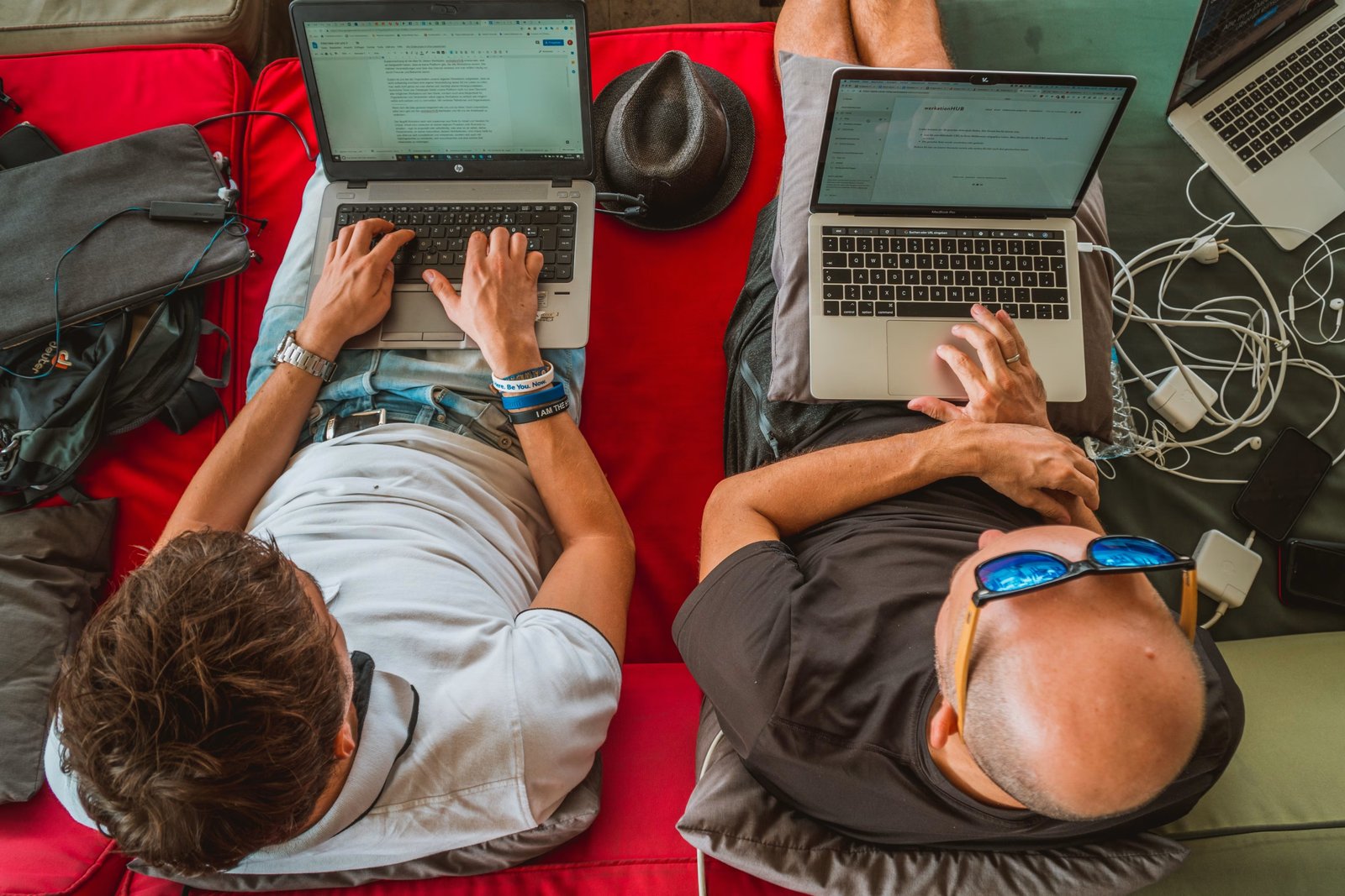 guys working on laptop
